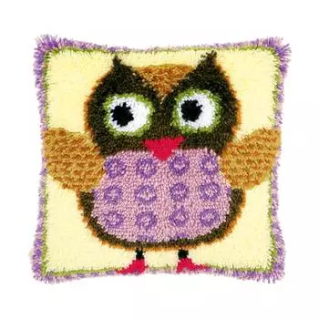 0148894-PN Подушка (ковровая техника) Vervaco 'Совенок роз' 40x40 см