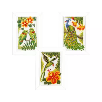 PN-0154071 Набор для вышивания Vervaco 'Экзотические птицы' 8x12см