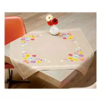 0154229-PN Скатерть Vervaco 'Маргаритки' 80*80 см