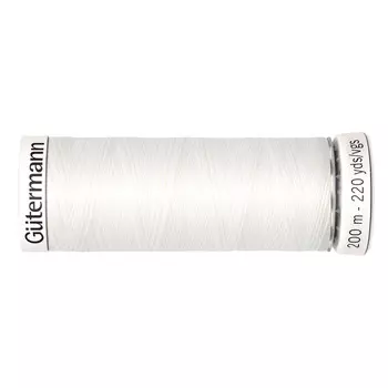 01 Нить Sew-all для всех материалов, 200м, 100% п/э Gutermann 748277 (800 белый)
