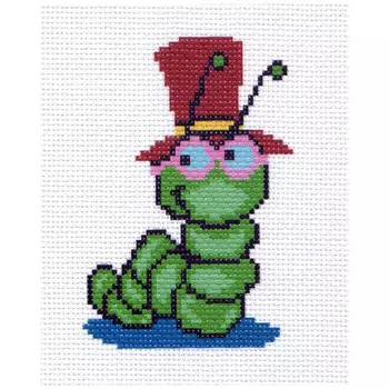 0226 Канва с рисунком Матренин посад 'Гусеничка' 16*20 см (10*12 см)