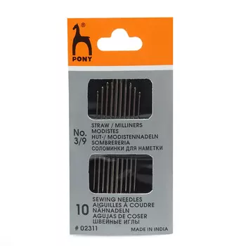 02311 Иглы шляпные № 3-9, 10 шт PONY