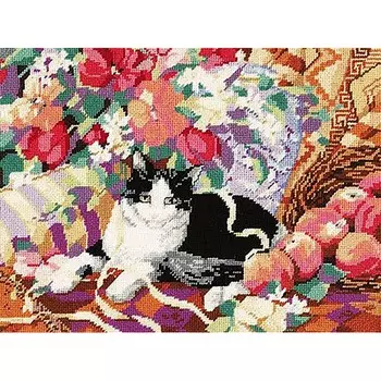 023-0163 Набор д/вышивания JANLYNN 'Кошка на софе' 40,6*30,5 см