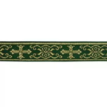 02496 Тесьма жаккардовая, 15 мм*16,4 м, 'Астра' (зеленый)