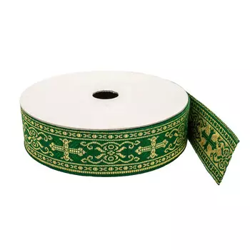 02497 Тесьма жаккардовая ,25 мм*16,4 м, Astra&amp;Craft (зеленый)