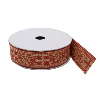 02497 Тесьма жаккардовая ,25 мм*16,4 м, 'Астра' (красный)