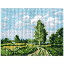0285 Канва с рисунком Матренин посад 'Русское поле' 16*20 см (10*12 см)
