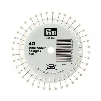 028601 Булавки с жемчужной головкой, серебристый цв. 0,65*38мм Prym