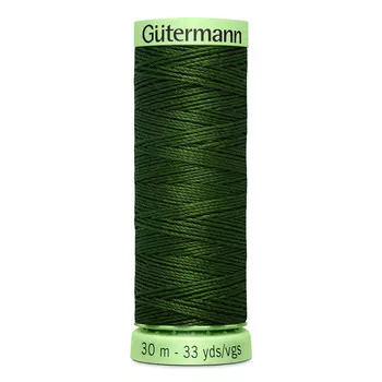 02 Нить Top Stitch для отстрочки, 30м, 100% п/э Gutermann 744506 (597 т.хаки)