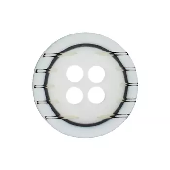 0313-4077A Пуговица на прокол (4пр) 18L (белый/черный)