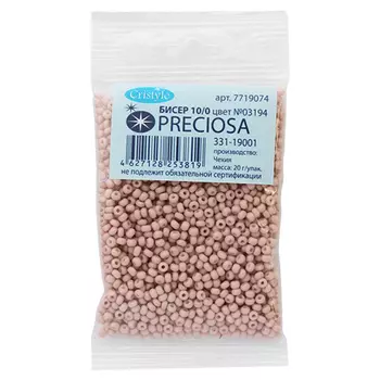 (03194) 331-19001-10/0 Бисер непрозрачный с покрытием 10/0, круг.отв., 20гр Preciosa