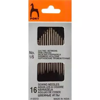 03313 Иглы портновские № 1-5, 16 шт PONY