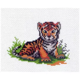 0359 Канва с рисунком Матренин посад 'Тигрёнок' 16*20 см (10*12 см)