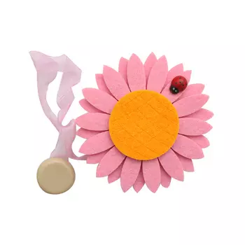 0368-0127 Клипса-магнит из фетра для штор 'ромашка' 'Астра' (А551 бледно-розовый)