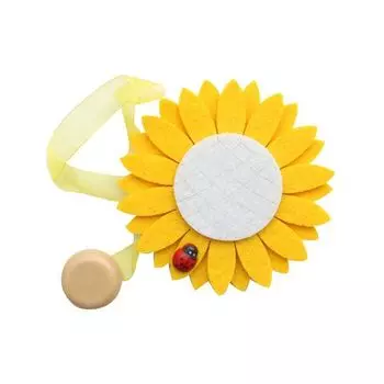 0368-0127 Клипса-магнит из фетра для штор 'ромашка' 'Астра' (А517 желтый)