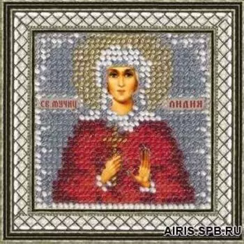 036ПМИ Набор для вышивания бисером 'Вышивальная мозаика' Икона 'Св. Муч. Лидия Иллирийская', 6,5*6,5 см