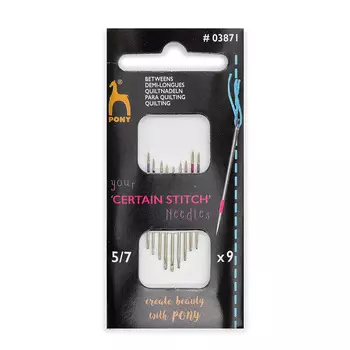 03871 Иглы ручные с цветной полосой для ровных стежков, № 5-7, 9 шт PONY