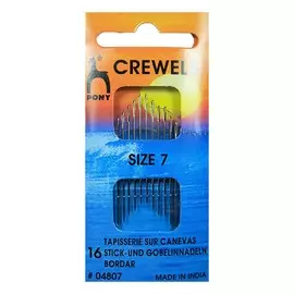 04807 Иглы ручные для вышивания и шитья Crewels, №7, 16 шт,PONY