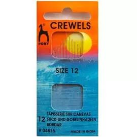 04815 Иглы ручные для вышивания и шитья Crewels № 12, 12 шт PONY