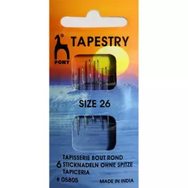 05805 Иглы для гобеленовых и трикотажных тканей № 26, 6 шт PONY