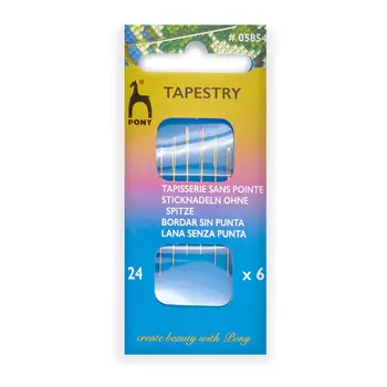 05854 Иглы ручные гобеленовые Tapestry с золотым ушком № 24, 6 шт PONY