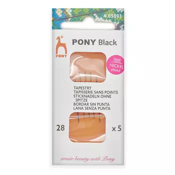 05893 Иглы ручные гобеленовые BLACK Tapestry, №28, 5 шт PONY
