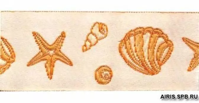 05-70206/28 Тесьма жаккард. оранж 'ракушки' 28мм*10м