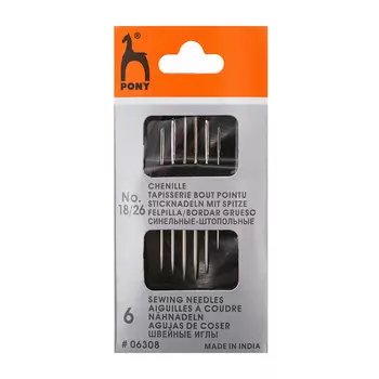 06308 Иглы для штопки №18/26, упак./6 шт., PONY