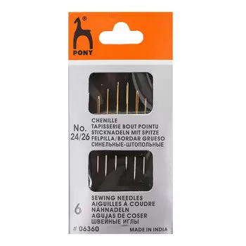 06360 Иглы для штопки №24/26, упак./6 шт., PONY