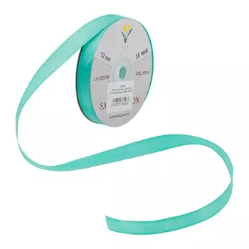 06 Лента атласная 1,2см*27,4м (6114 (бирюзовый 8066))