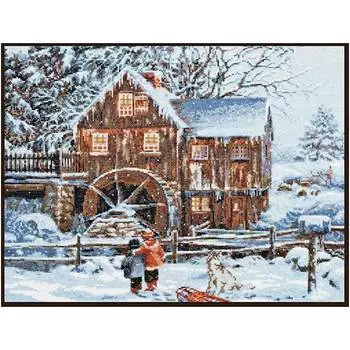 07.013 Набор для вышивания 'Палитра' 'Мельница в снегу', 40*31 см