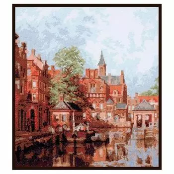 07.017 Набор для вышивания Палитра 'Дордрехт, городской пейзаж' 27х30 см