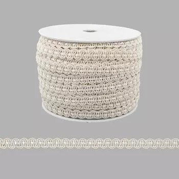 07-8021 Тесьма 8мм *40м (02 молочный)