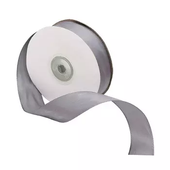 07 Лента атласная 2,5см*32,9м (8140/3170 т.серый)