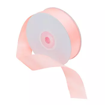 07 Лента атласная 2,5см*32,9м (8025 яр. персиковый)