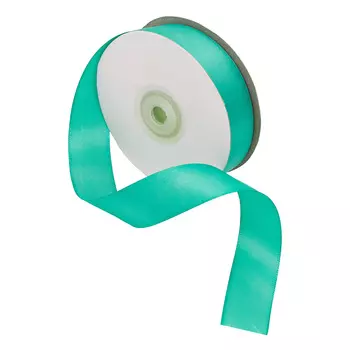 07 Лента атласная 2,5см*32,9м (8066 бирюзовый)