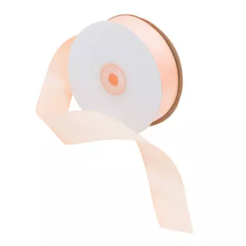 07 Лента атласная 2,5см*32,9м (8023 персиковый)