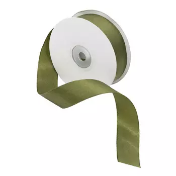 07 Лента атласная 2,5см*32,9м (8085 хаки)