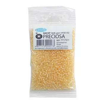 (08192) 331-19001-10/0 Бисер прозрачный с покрытием 10/0, круг.отв., 20гр Preciosa