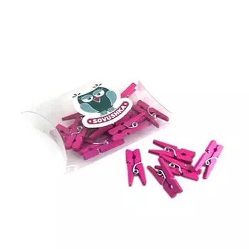 0825 Набор декоративных прищепок, 8x25 мм, упак./16 шт. (фуксия)