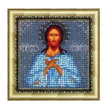 084ПМИ Набор для вышивания бисером 'Вышивальная мозаика' Икона 'Св. Прпд. Алексий, человек божий', 6,5*6,5 см