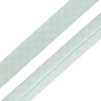 08-105 Бейка х/б 'полоски, клетка,горошек' 14мм*60м (158 св.зеленый)