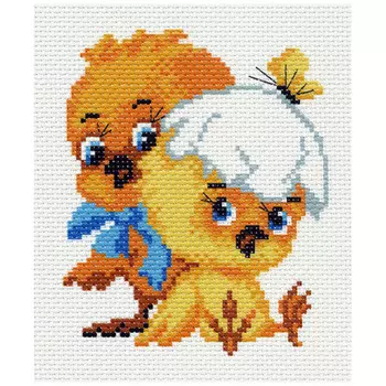 0932 Канва с рисунком Матренин посад 'Цыплята' 16*20 см (10*12 см)