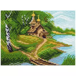 0939 Канва с рисунком Матренин посад 'Часовня' 16*20 см (10*12 см)