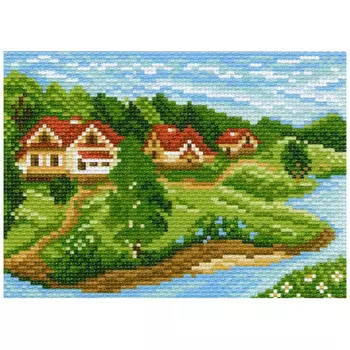 0941 Канва с рисунком Матренин посад 'Дачный посёлок' 16*20см