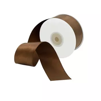 09 Лента атласная 3,8см*32,9м (8135/3138 т.коричневый)