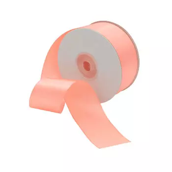 09 Лента атласная 3,8см*32,9м (8025 яр. персиковый)