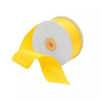 09 Лента атласная 3,8см*32,9м (8013/3016 т.желтый)