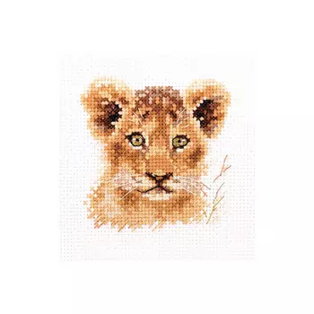 0-194 Набор для вышивания АЛИСА 'Животные в портретах. Львенок' 8*8см