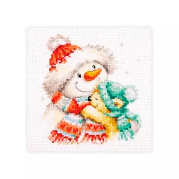 0-205 Набор для вышивания АЛИСА 'Снеговик и мишка ' 12*13см